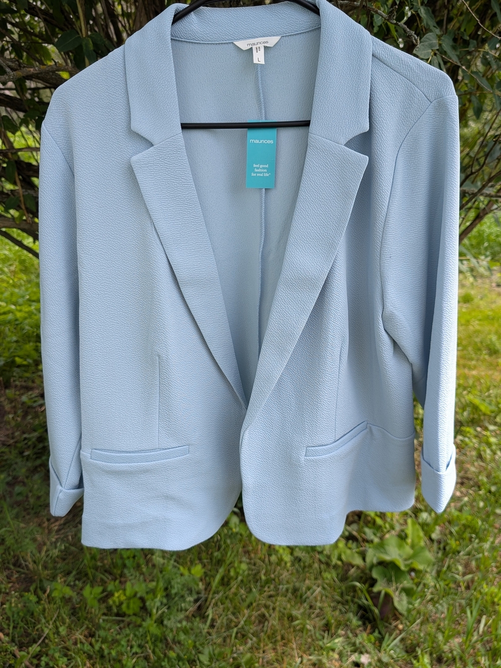 NEW With Tags Maurices Pastel Blue Open-Front Women's Blazer